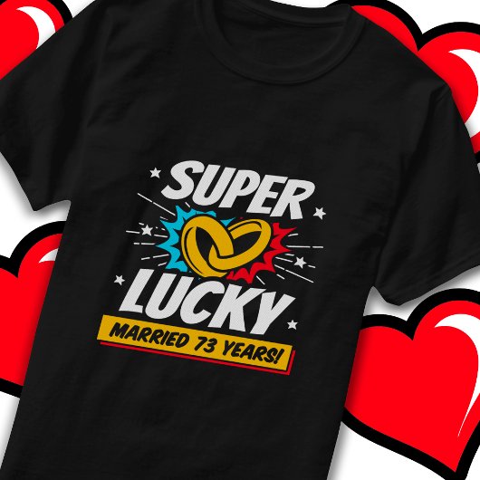 73結婚した年ラッキー73結婚周年 Tシャツ