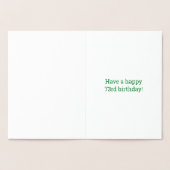 73誕生日はっきりした:「73歳！」 ゴールドフォイルカード 箔カード (内部)