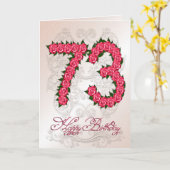73誕生日カード(バラと葉付) カード (黄色い花)