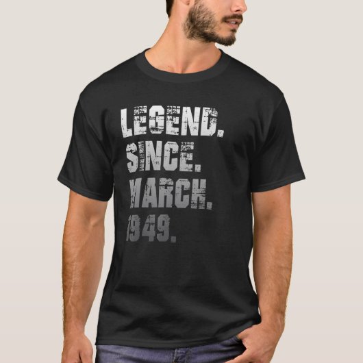 73誕生日73歳の伝説1943年3月以来 Tシャツ (正面)