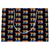 73誕生日:おもしろいレインボーイベント第73パターン ラージペーパーバッグ (正面)