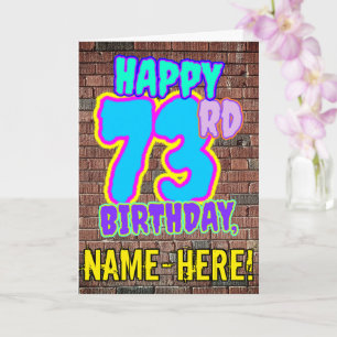 73誕生日-おもしろい、アーバングラフィティインスパイアルック カード