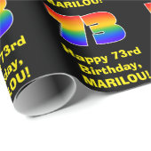 73誕生日:おもしろい、カラフルレインボーインスパイア# 73 ラッピングペーパー (ロールコーナー)