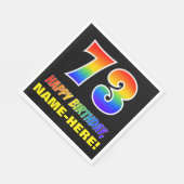 73誕生日:はっきりした,おもしろい,シンプル虹, 73 スタンダードランチョンナプキン (角)