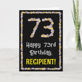 73誕生日:フローラ花数名前をカスタムする カード (正面)