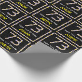 73誕生日:フローラ花数名前をカスタムする ラッピングペーパー (角)