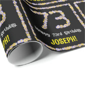 73誕生日:フローラ花数名前をカスタムする ラッピングペーパー (ロールコーナー)