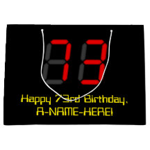73誕生日：レッドデジタルクロックスタイル「73」 +名前