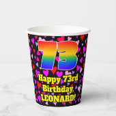 73誕生日:愛するハートパターン, Rainbow 73 紙コップ (裏面)