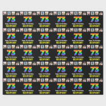73誕生日: Rainbow "73"；写真カスタムと名前