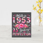 73 Year Old Made In 1953 Floral 73rd Birthday Wome カード (黄色い花)