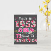 73 Year Old Made In 1953 Floral 73th Birthday Wome カード (黄色い花)