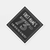 73rd誕生日パーティー:アールデコスタイル+名前をカスタムする スタンダードランチョンナプキン (角)