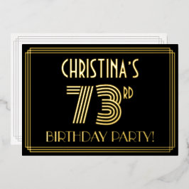 73rd Birthday Party —アールデコスタイル「73」 +名前 箔招待状