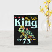 73rd Wedding Anniversary Couples My Turtle King Fo カード (黄色い花)