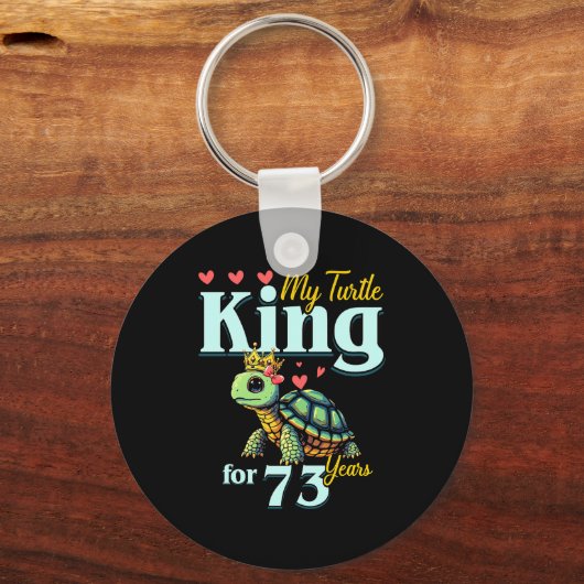 73rd Wedding Anniversary Couples My Turtle King Fo キーホルダー (正面)