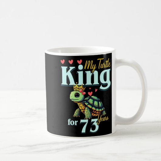 73rd Wedding Anniversary Couples My Turtle King Fo コーヒーマグカップ (右)