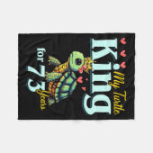 73rd Wedding Anniversary Couples My Turtle King Fo フリースブランケット (正面(横))