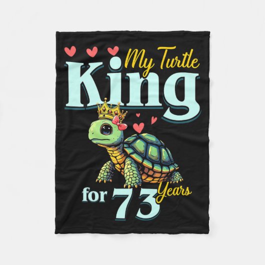 73rd Wedding Anniversary Couples My Turtle King Fo フリースブランケット (正面)