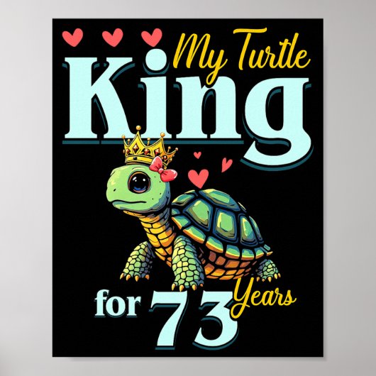 73rd Wedding Anniversary Couples My Turtle King Fo ポスター (正面)