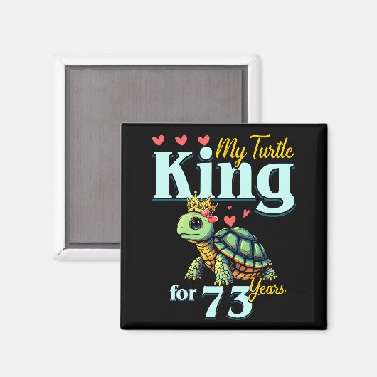 73rd Wedding Anniversary Couples My Turtle King Fo マグネット (正面/裏面)