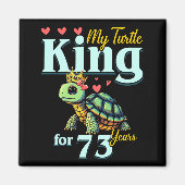 73rd Wedding Anniversary Couples My Turtle King Fo マグネット (正面)