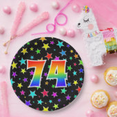 74イベント:はっきりした,おもしろい,虹カラフル74 ペーパープレート (パーティー)