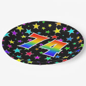 74イベント:はっきりした,おもしろい,虹カラフル74 ペーパープレート (アングル)