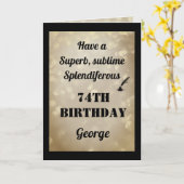 74パーソナライズされた誕生日折りグリーティングカード カード (黄色い花)