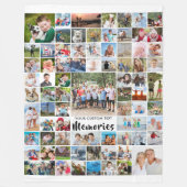 74フォトパーソナライズされたコラージュ編集可能カラーフレック フリースブランケット (正面)