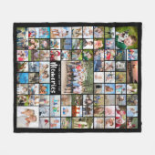 74フォトパーソナライズされたコラージュ編集可能カラーフレック フリースブランケット (正面(横))