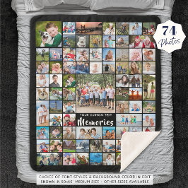 74フォトパーソナライズされたコラージュ編集可能カラー シェルパブランケット