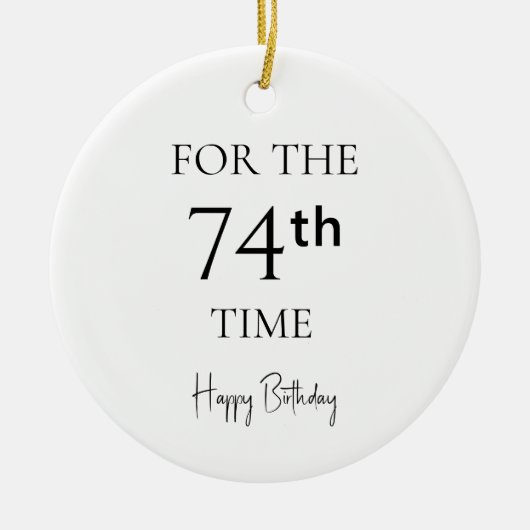 74回目のお誕生日おめでとう セラミックオーナメント (正面)