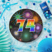 74回目のイベント - ファンカラフルで大胆な虹74 ペーパープレート (パーティー)