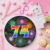 74回目のイベント - ファンカラフルで大胆な虹74 ペーパープレート (パーティー)