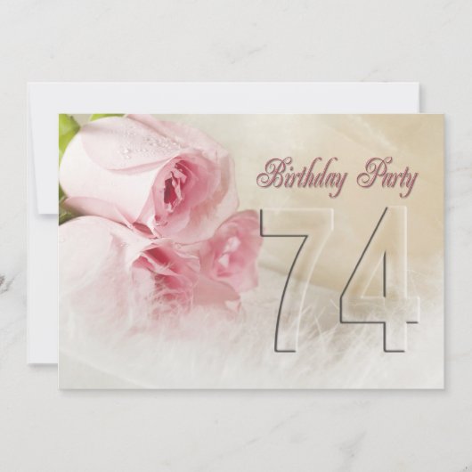 74年の誕生日パーティーの招待 招待状 (正面)