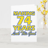 74年前の誕生日デザイン カード (黄色い花)