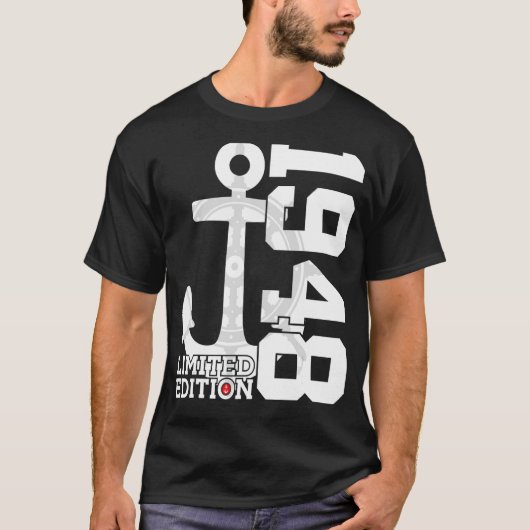 74年耐用年数1948年セーラー74誕生日 Tシャツ (正面)