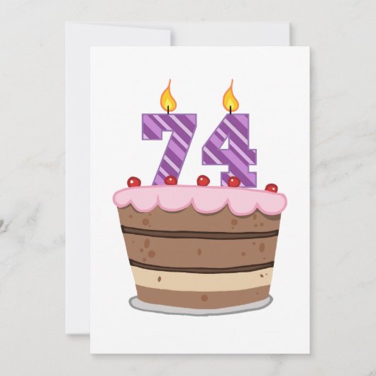 74歳のお誕生日ケーキ カード (正面)