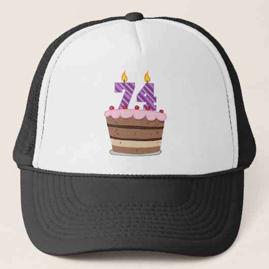 74歳のお誕生日ケーキ キャップ (正面)