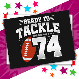 74歳のタックルフットボールパーティー 74歳の誕生日 ポストカード