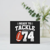 74歳のタックルフットボールパーティ 74歳の誕生日 ポストカード (スタンド正面)