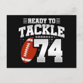 74歳のタックルフットボールパーティ 74歳の誕生日 ポストカード (正面)