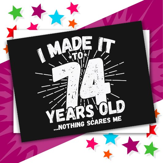 74歳の皮肉なミーム 面白い74歳の誕生日 ポストカード