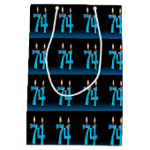 74歳の誕生日と目の玉ろうそく ミディアムペーパーバッグ (裏面)