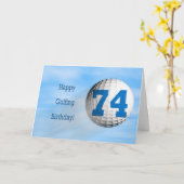 74歳の誕生日のゴルフカード カード (黄色い花)