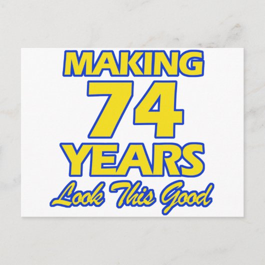 74歳の誕生日デザイン ポストカード (正面)
