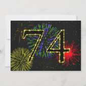 74歳の誕生日パーティーの招待 招待状 (正面)