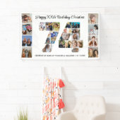 74歳の誕生日パーティーナンバー74フォトコラージュ 横断幕 (インサイチュ)