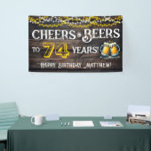 74歳の誕生日パーティーバナーを祝してCheers and Beers 横断幕 (トレードショー)